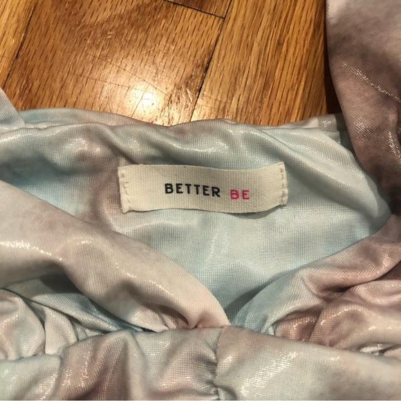 2 For $30 NWT Pastel Tie Dye Wet Look Ruched Iridescent Plunging Bodysuit - Picture 13 of 14